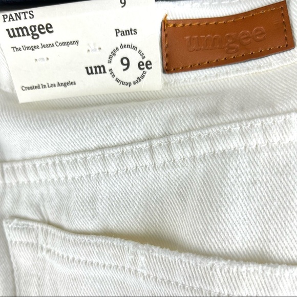 Umgee White Wide Legs Distressed Jeans With Frayed Hem Womens Size 9 - Picture 10 of 16